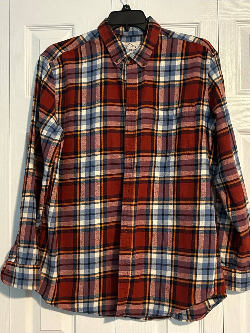 St. John's Bay Red Plaid Button-Down Shirt